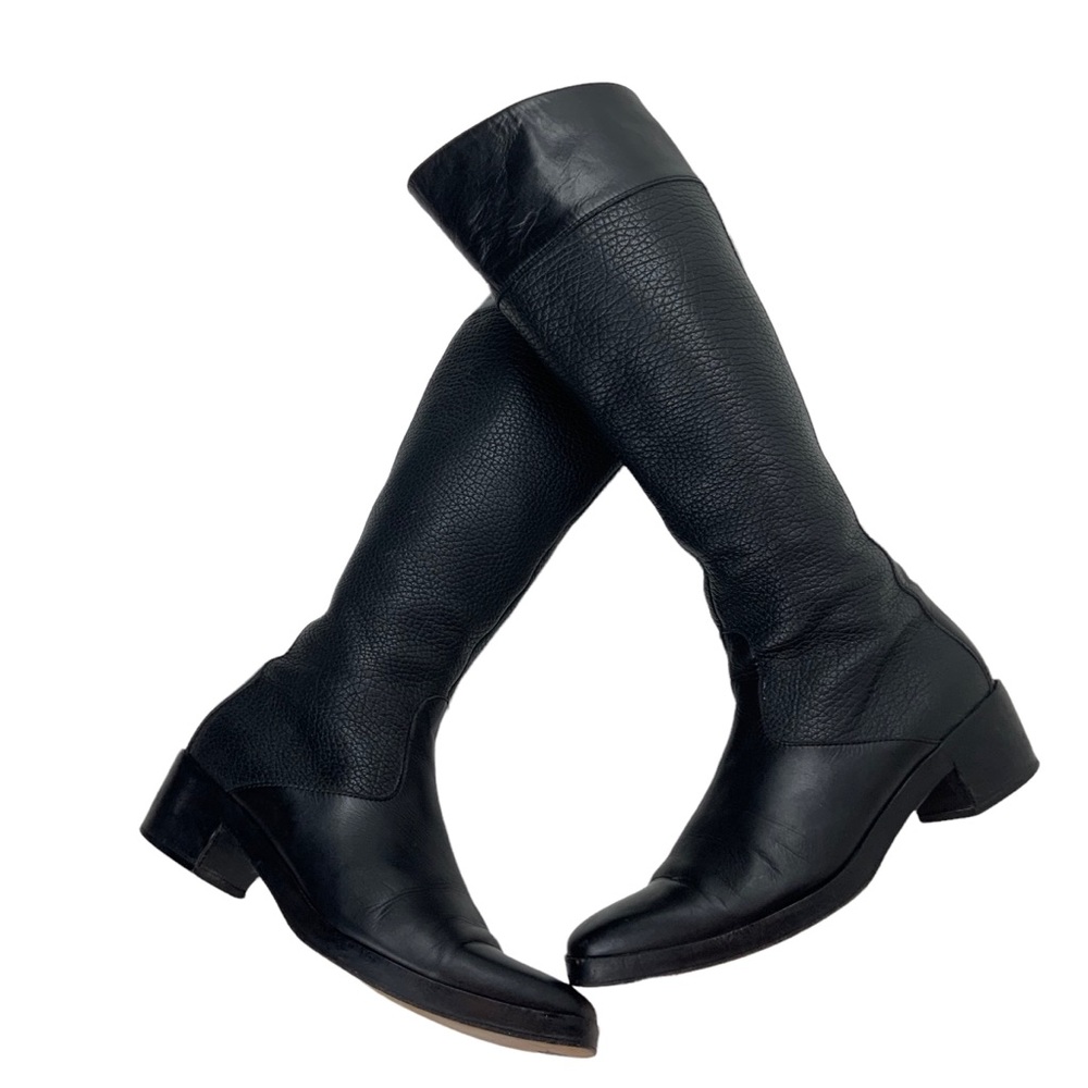 BALENCIAGA Black Leather Riding Boot.  Made in Italy.  Size 39 / 9. Authentic